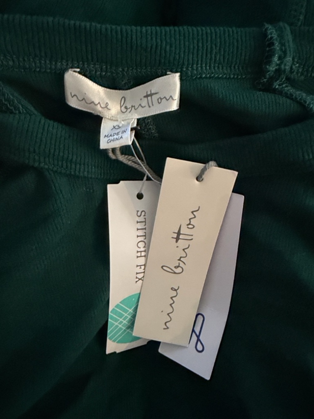 NINE BRITTON COLMAR LONG SLEEVE BUTTON DETAIL KNIT TOP DARK GREEN - XS - Picture 5 of 5